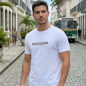 Camisa Malha Peruana Branca com Estampa