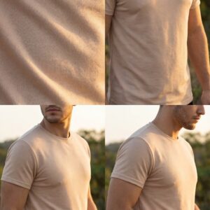 Camisa Manga Curta Tecido Moletinho Marrom Nude