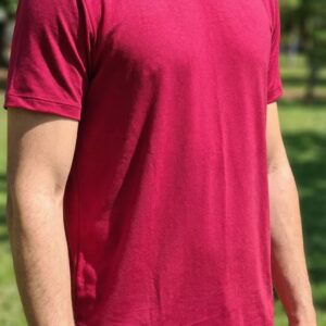 Camisa Manga Curta Tecido Moletinho Vinho