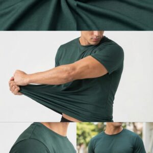 Camisa Manga Curta Tecido Moletinho Verde