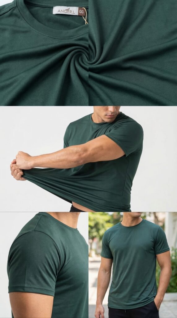 Camisa Manga Curta Tecido Moletinho Verde