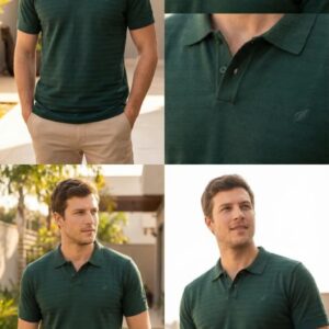 Camisa Polo 3D Verde 100% algodão peruano