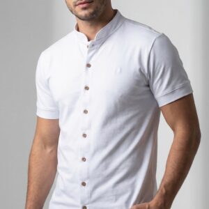 Camisa Gola de Padre Branca
