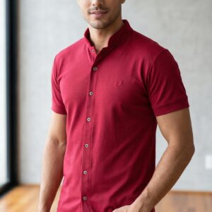 Camisa Gola de Padre Vermelha