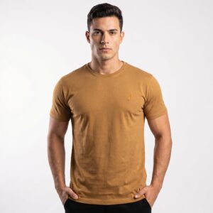 Camiseta 100% Algodão Peruano Marrom