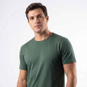 Camiseta 100% Algodão Peruano Verde Militar