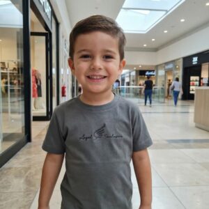 Camiseta 100% algodão peruano infantil Cinza