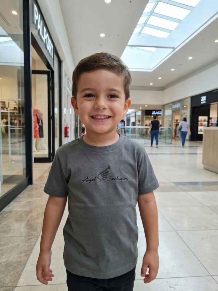 Camiseta 100% algodão peruano infantil Cinza