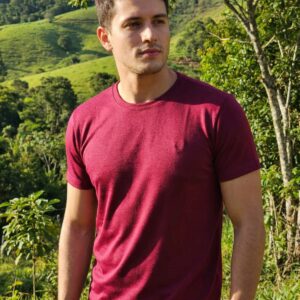 Camiseta 100% Algodão Peruano Vinho