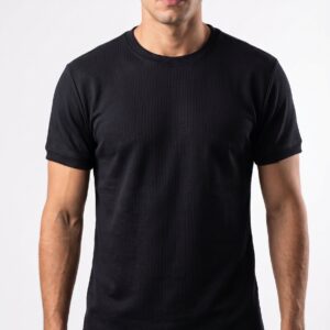 Camisa Manga Curta Tecido Moletinho Preto