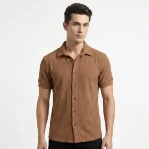 Camisa Tecido Tricot 100% Algodão Premium Marrom