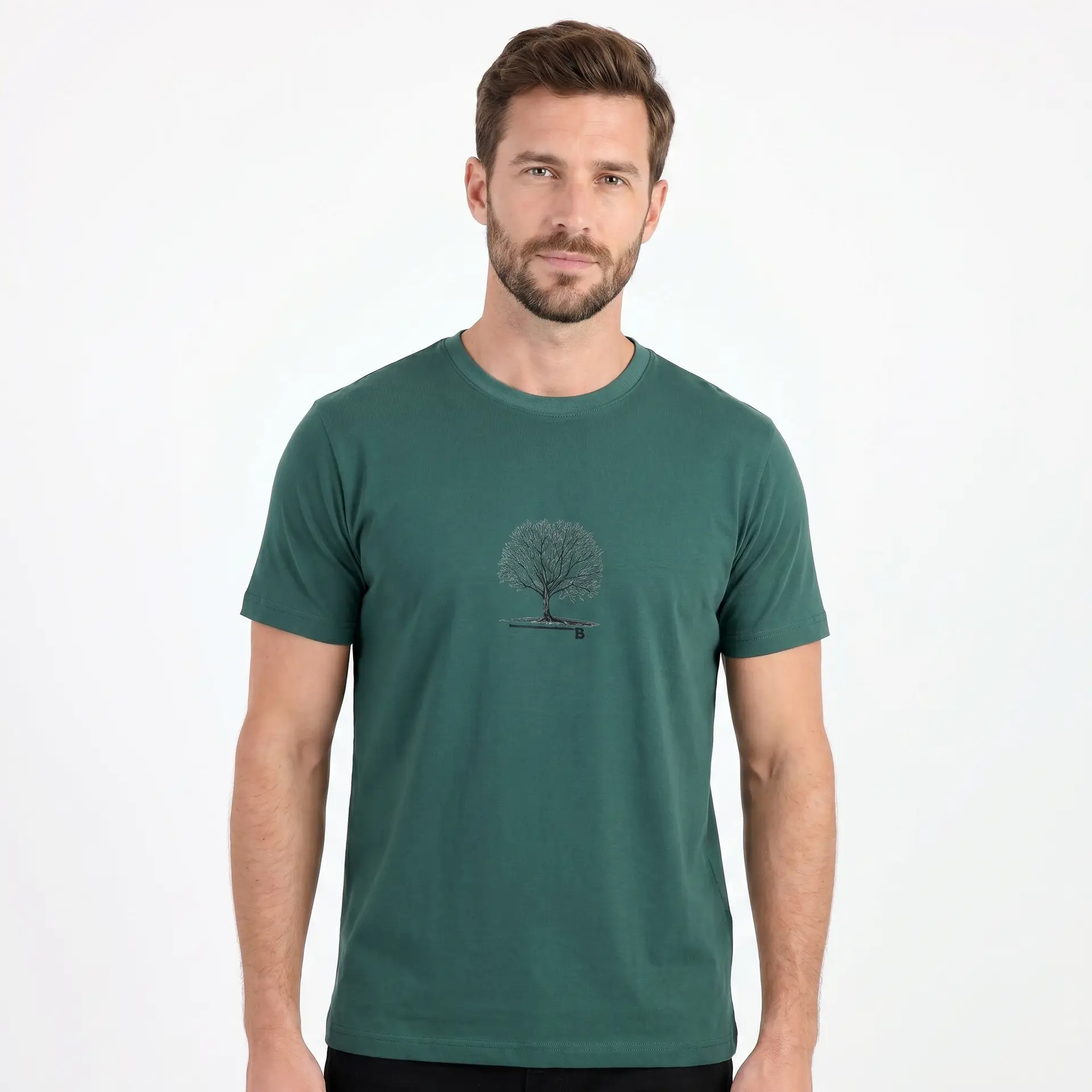 Camiseta 100% Algodão Verde com Estampada - Imagem 2