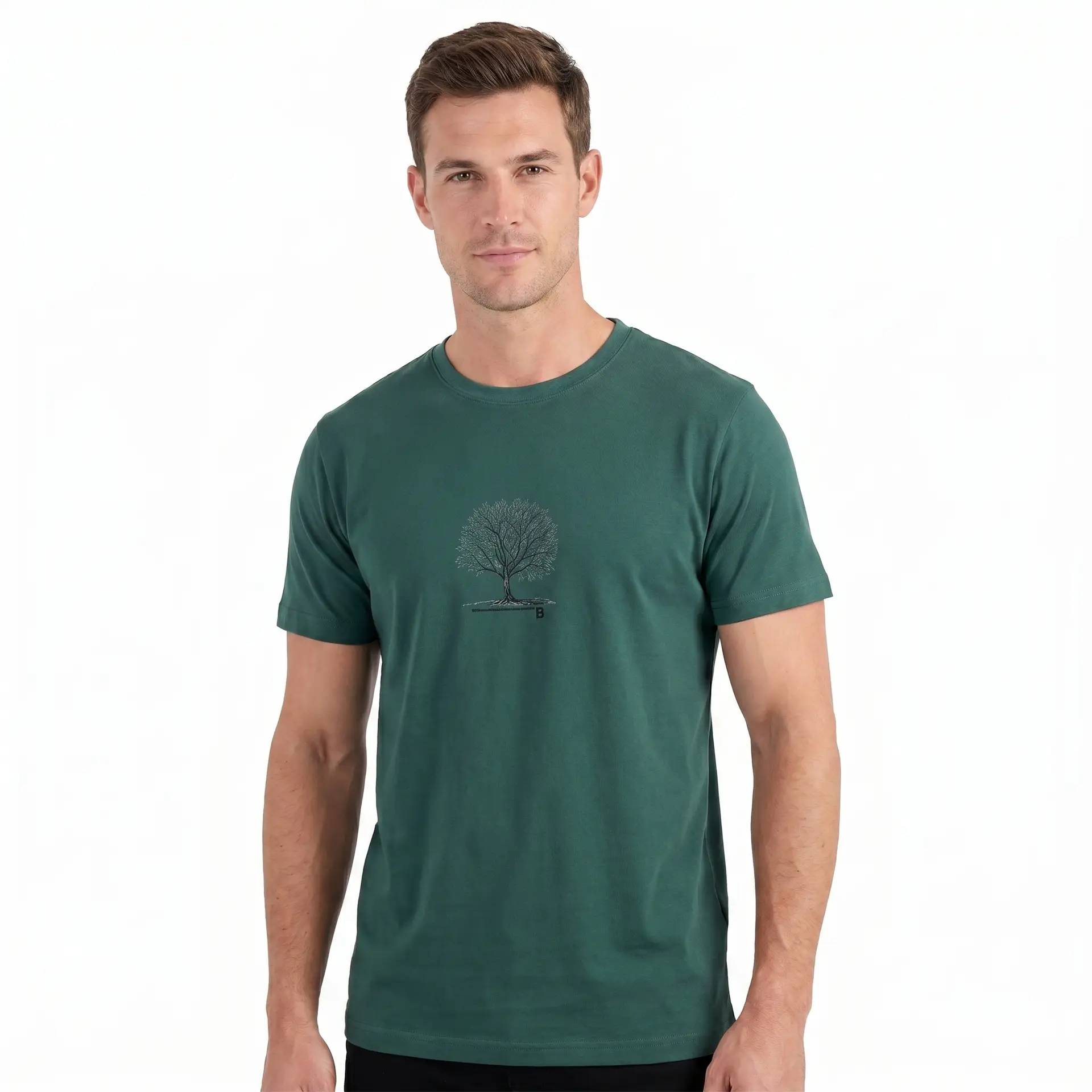 Camiseta 100% Algodão Verde com Estampada - Imagem 4