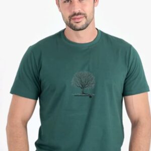 Camiseta 100% Algodão Verde com Estampada