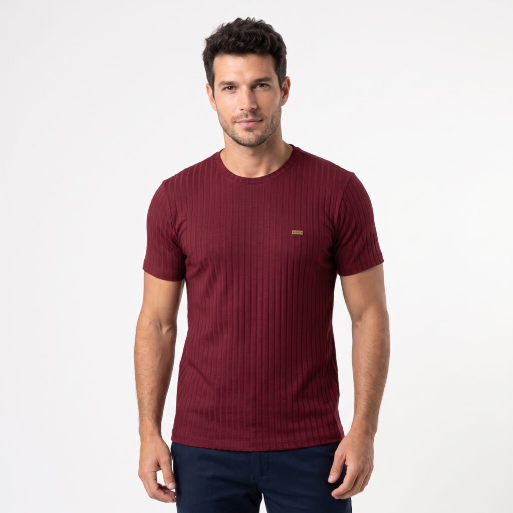 Camisa Canelada Premium Vinho