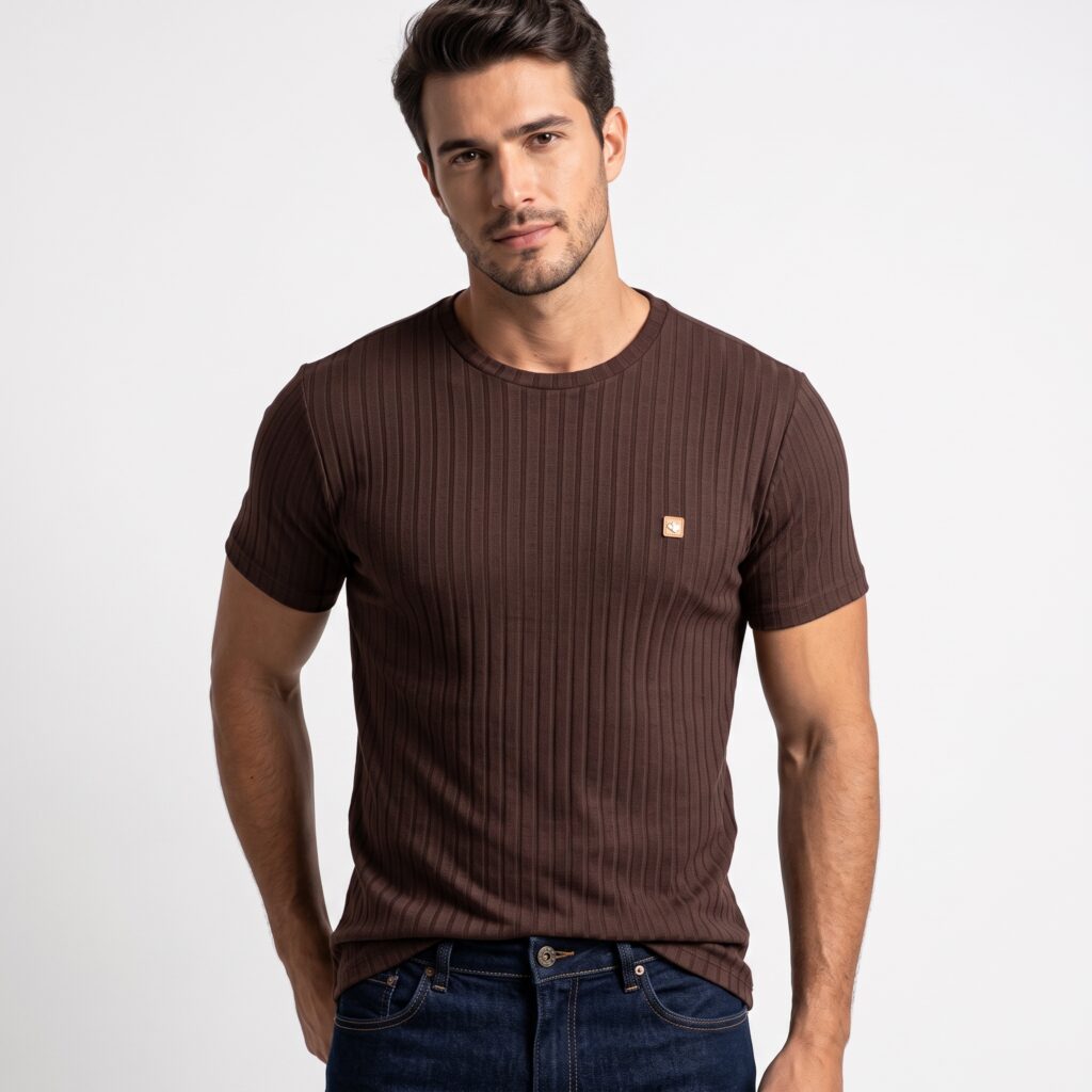 Camisa Canelada Premium Marrom