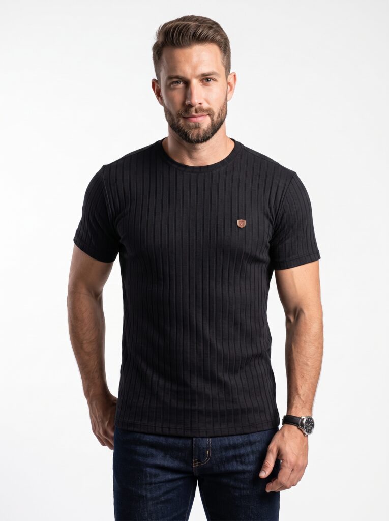 Camisa Canelada Premium Preta