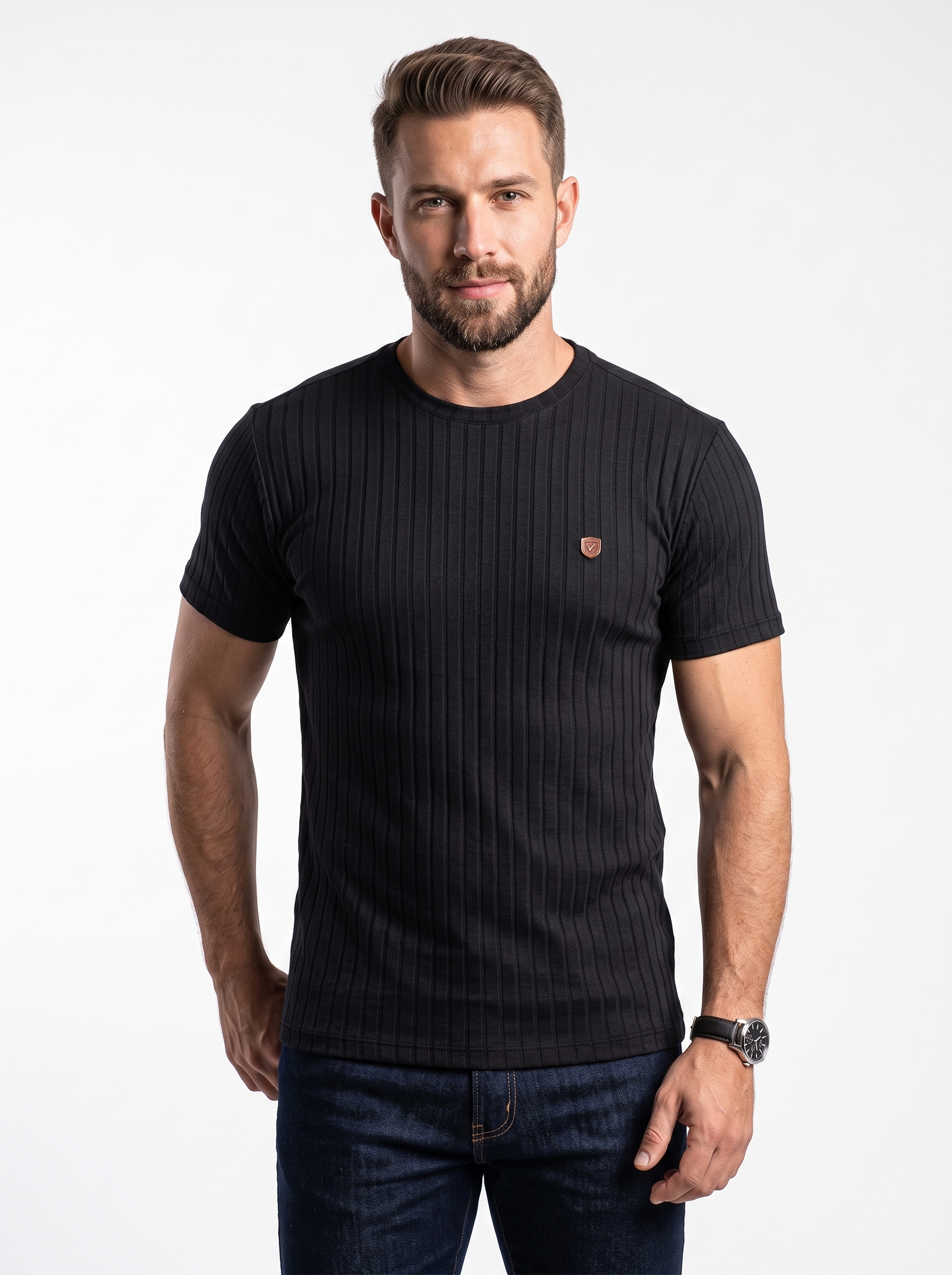 Camisa Canelada Premium Preta